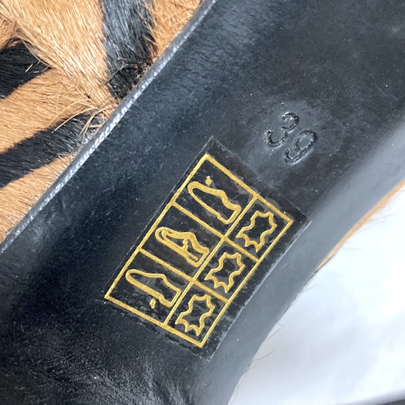 Genuine cowhide tiger print Pumps peep toe Heels - Picture 7 of 9